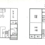 左端店舗、2階住宅が使用スペース(間取)